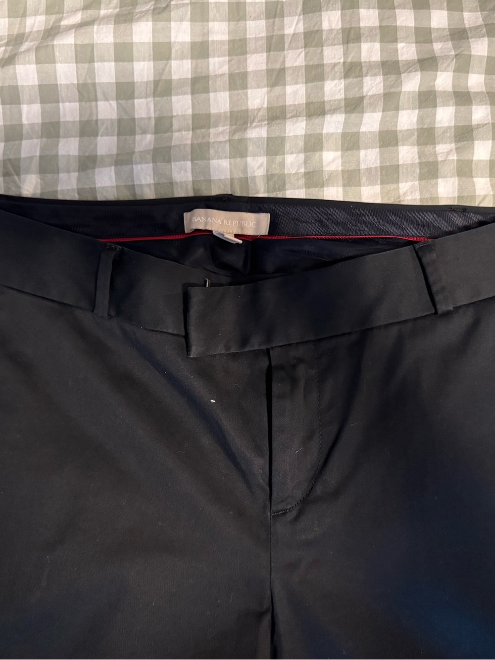 Black cropped cotton dress pants